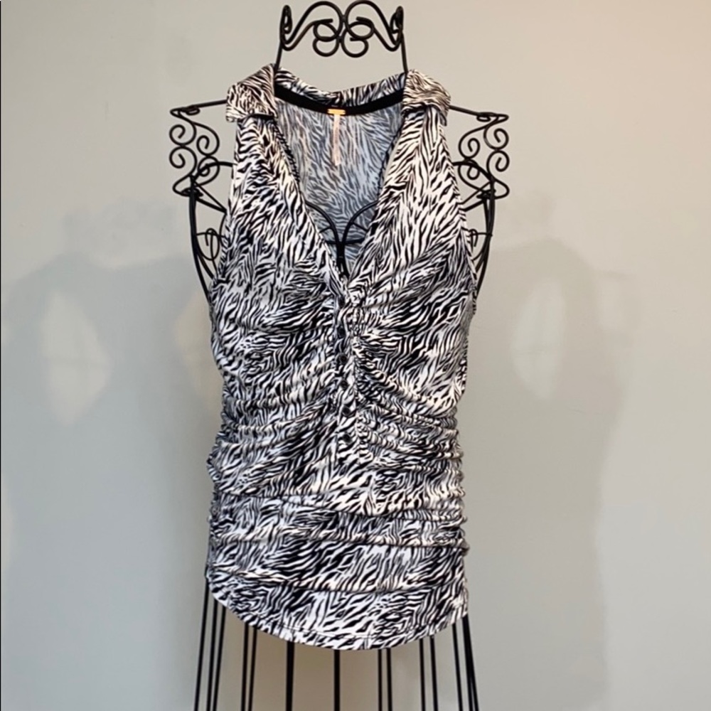 Free people coco zebra print tank